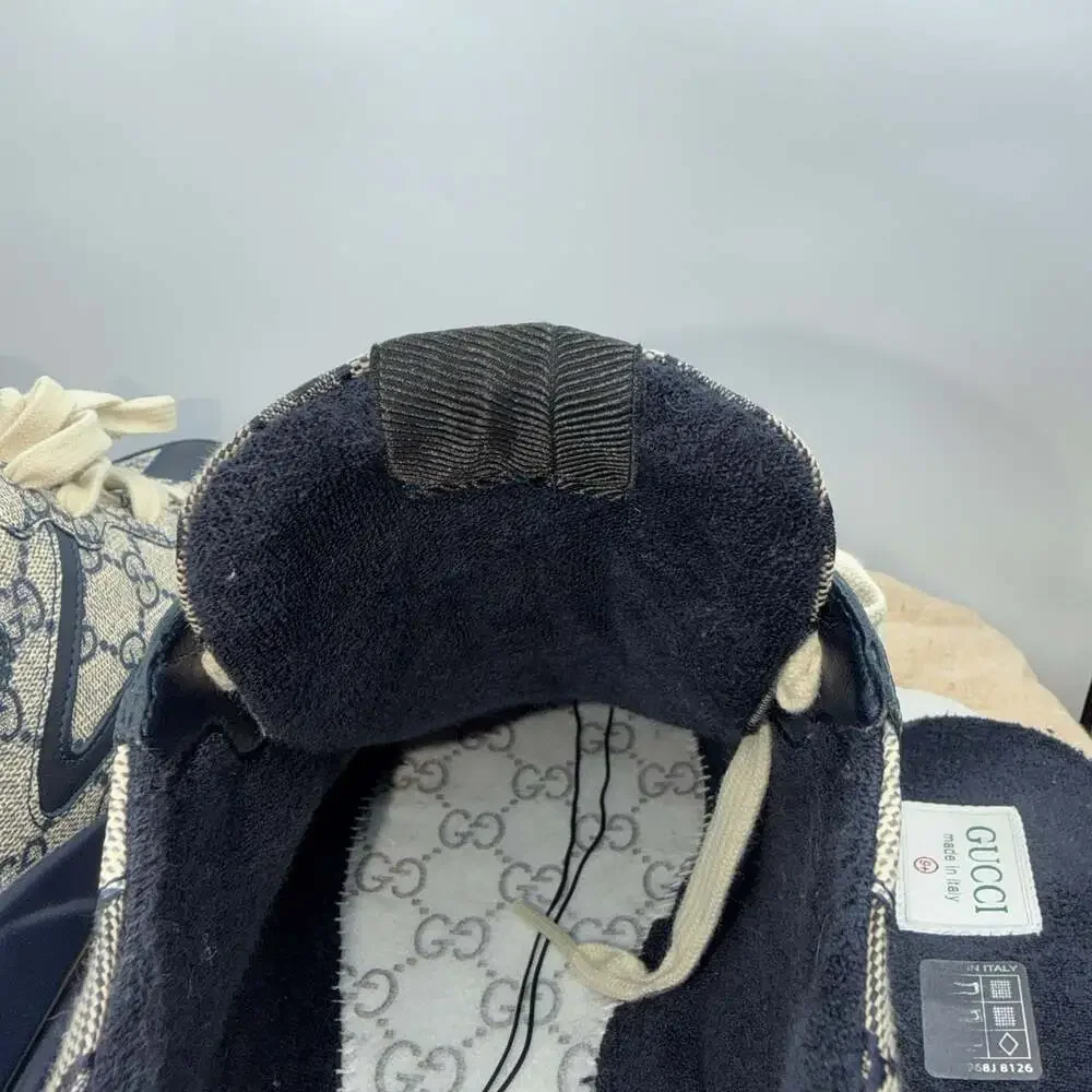 Gucci GG Rhyton Beige Blue Supreme Monogram Sneakers